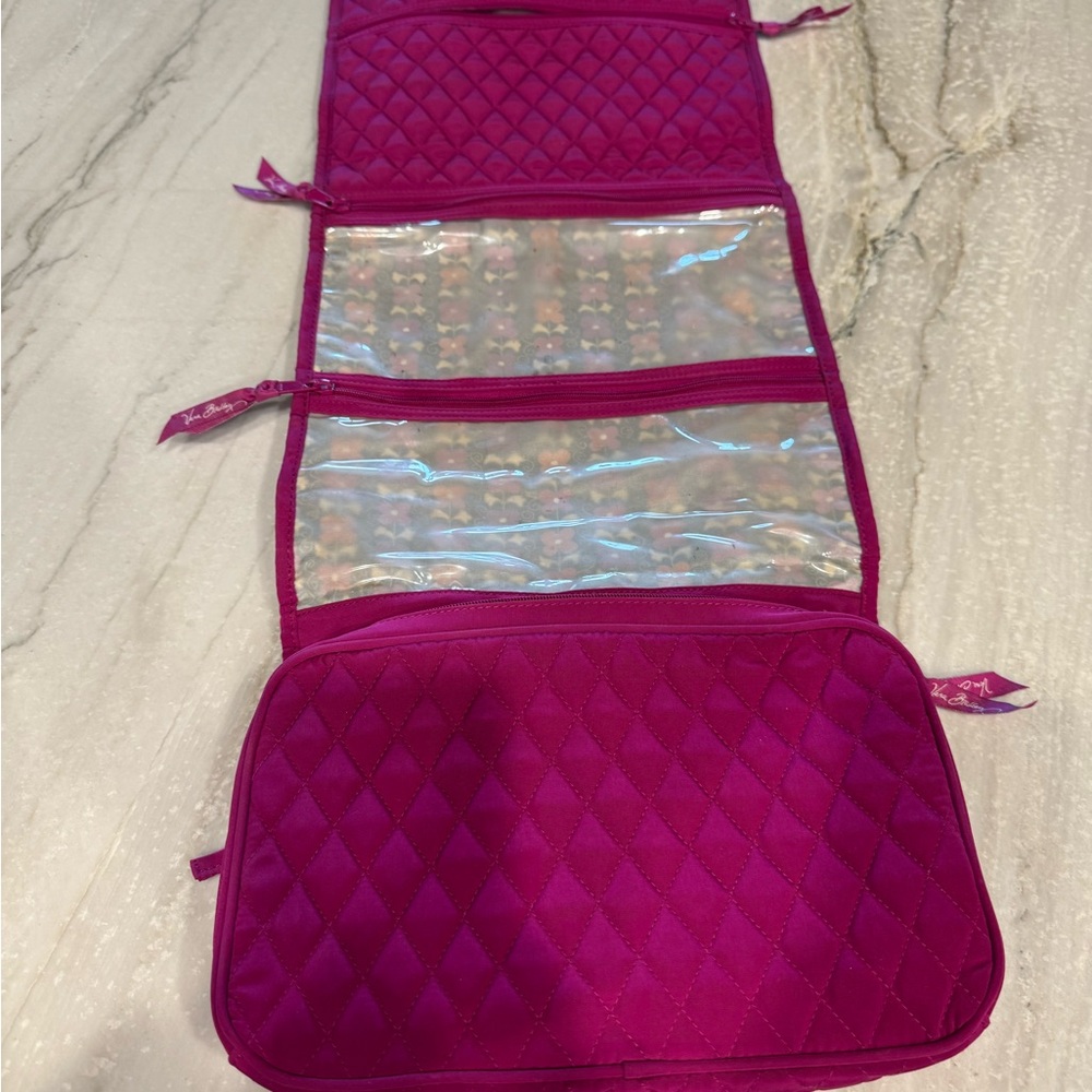 Vera Bradley Hanging Quilted Fold-Open Travel Organizer Bag - Magenta